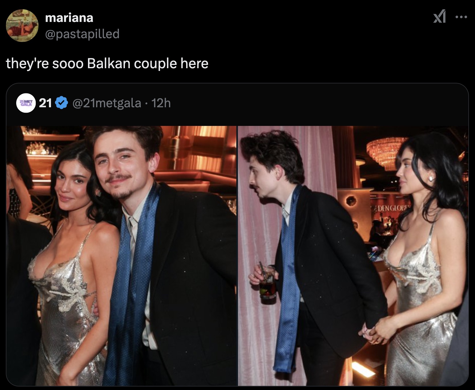 Photograph - mariana they're sooo Balkan couple here 21 Met Gala 21 12h Xi.. Den Globe